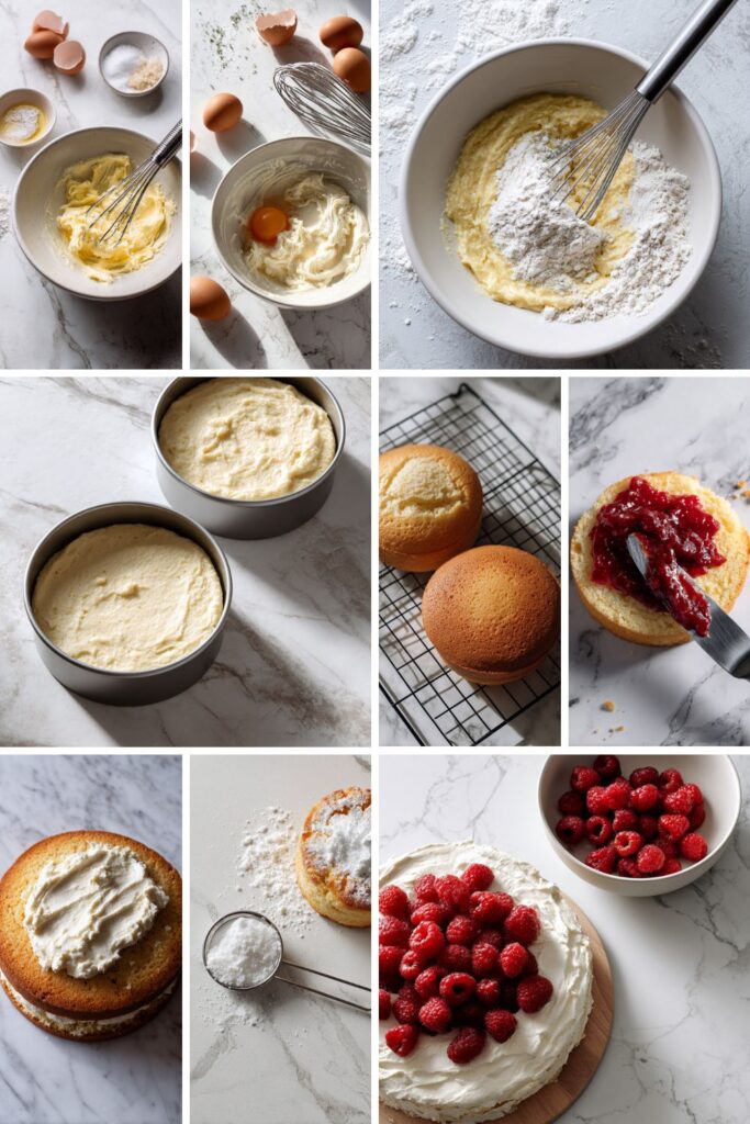 james martin victoria sponge cake with raspberries​